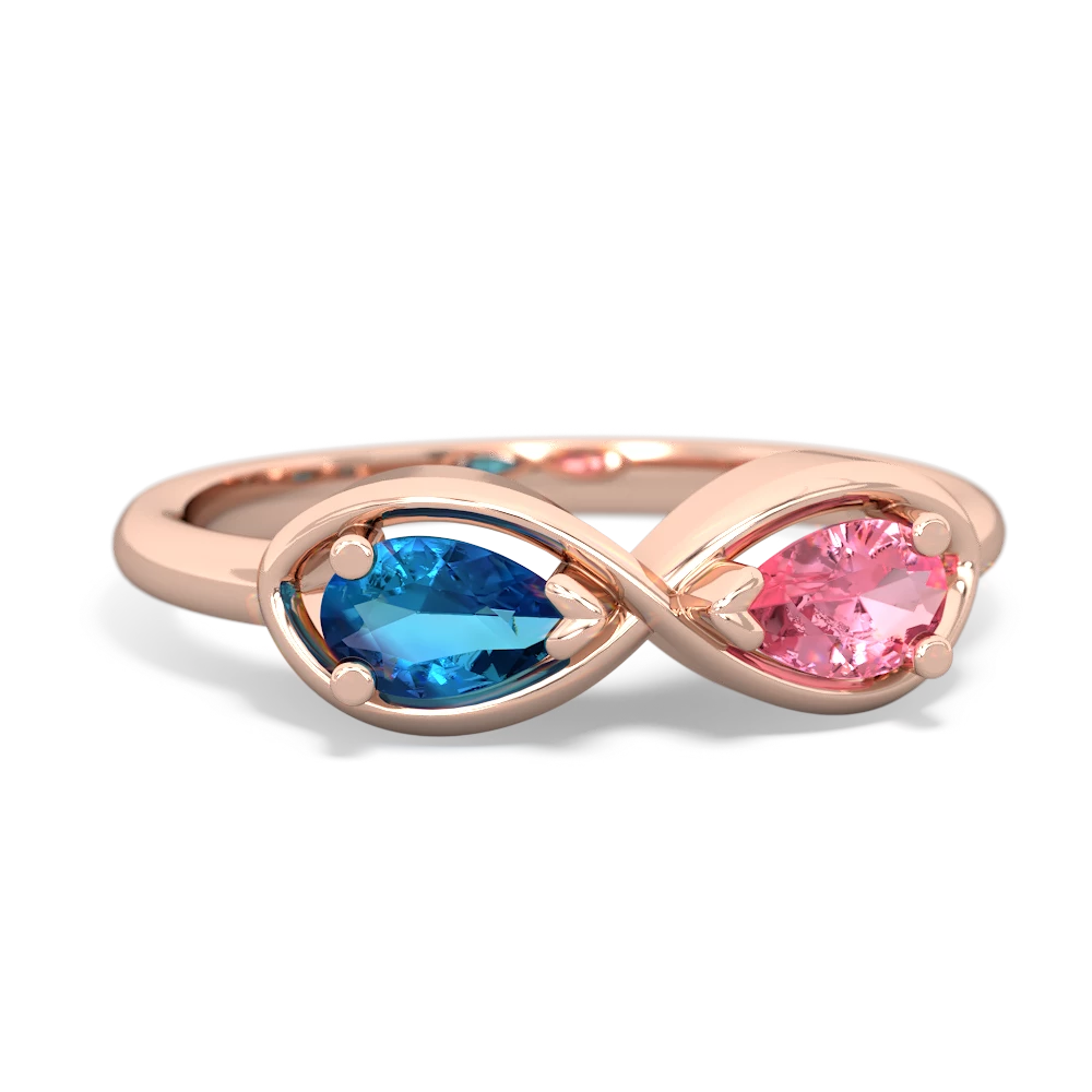 London Topaz Infinity 14K Rose Gold ring R5050