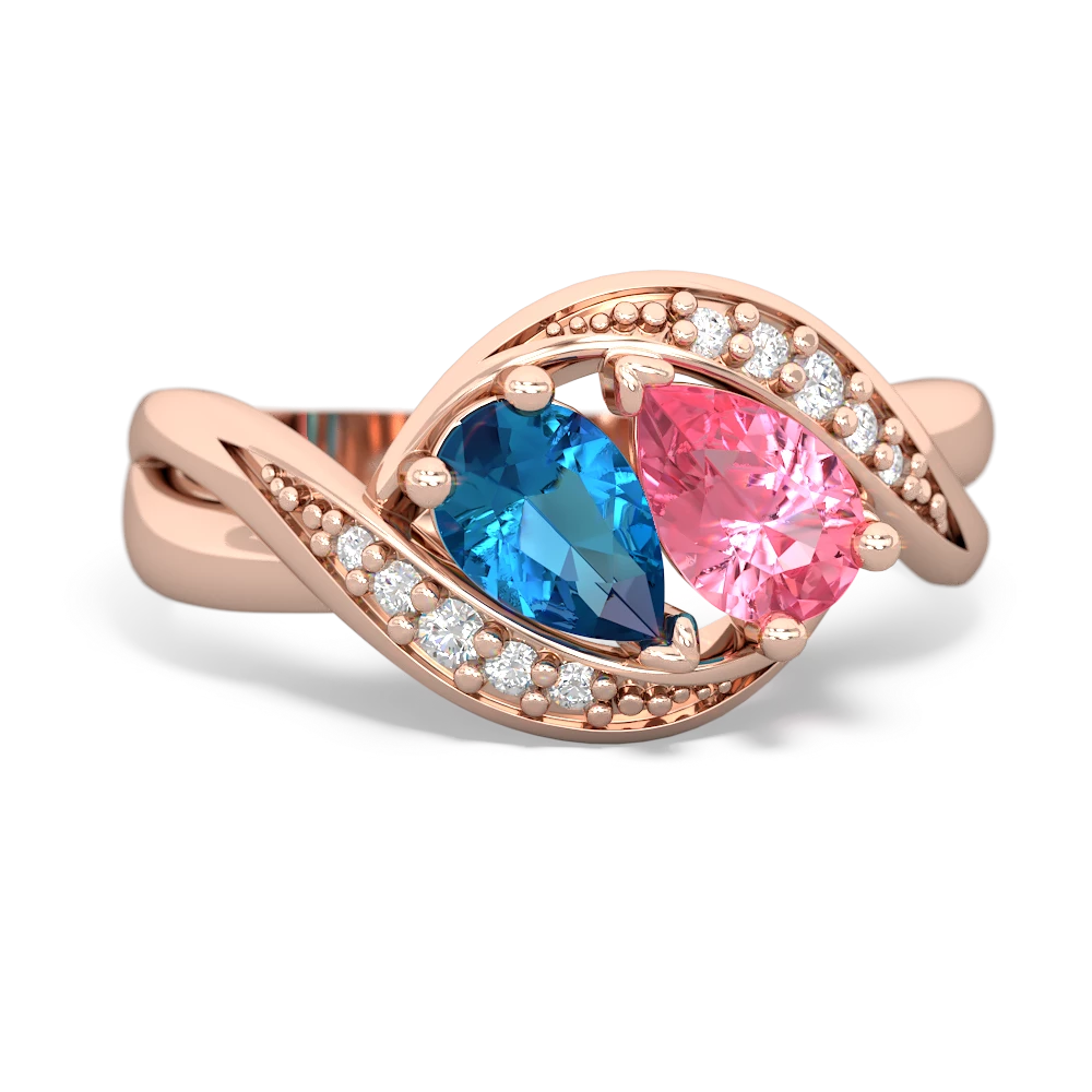 London Topaz Summer Winds 14K Rose Gold ring R5342