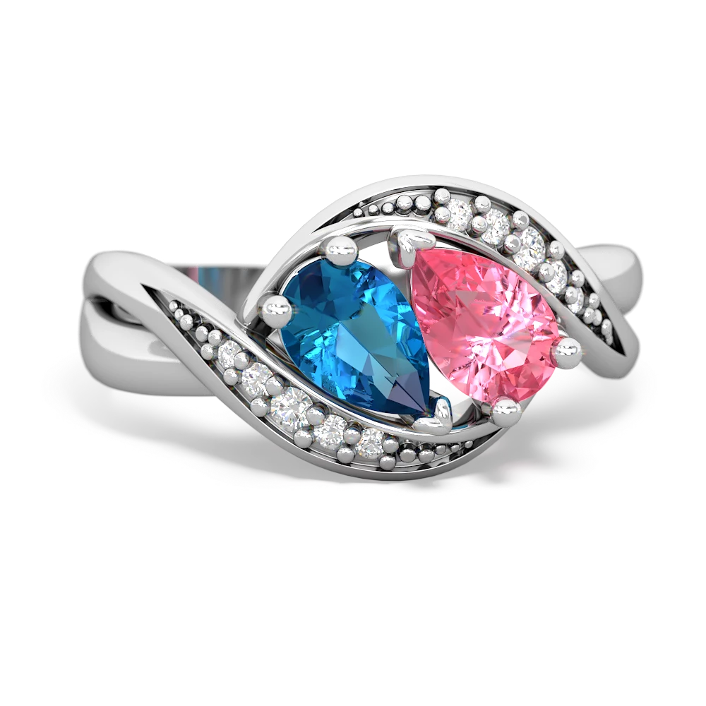 London Topaz Summer Winds 14K White Gold ring R5342