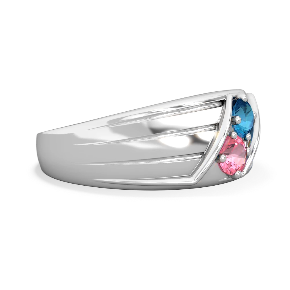 London Topaz Men's Streamline 14K White Gold ring R0460