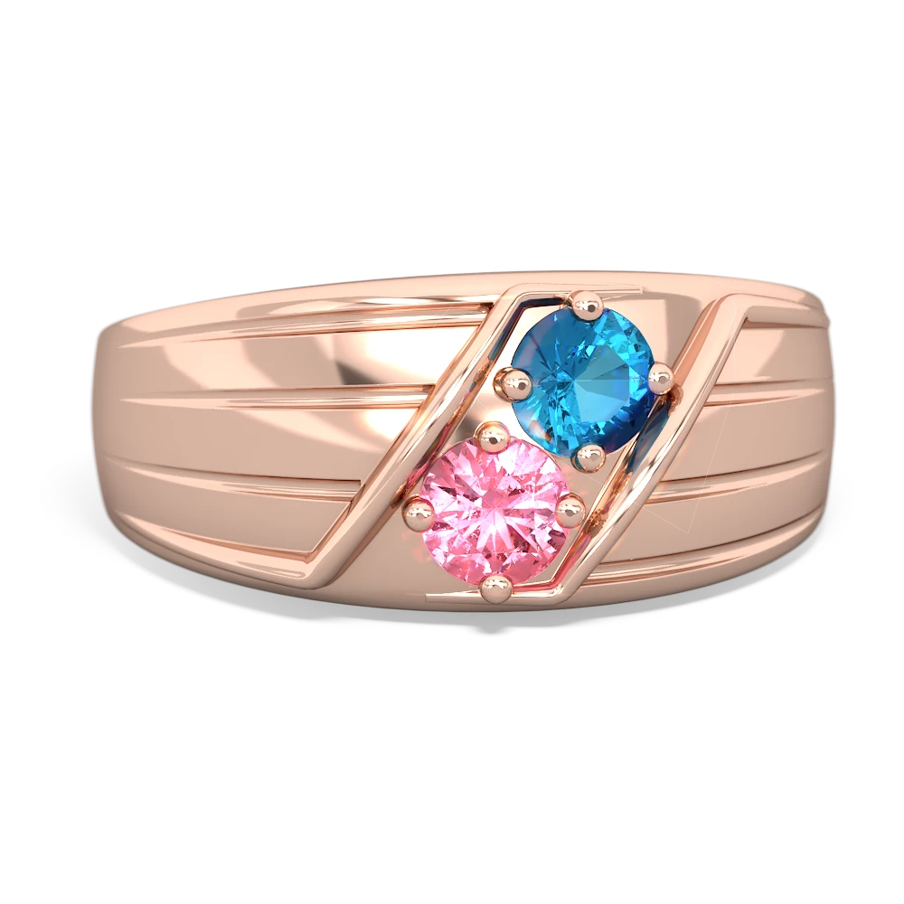 London Topaz Men's Streamline 14K Rose Gold ring R0460