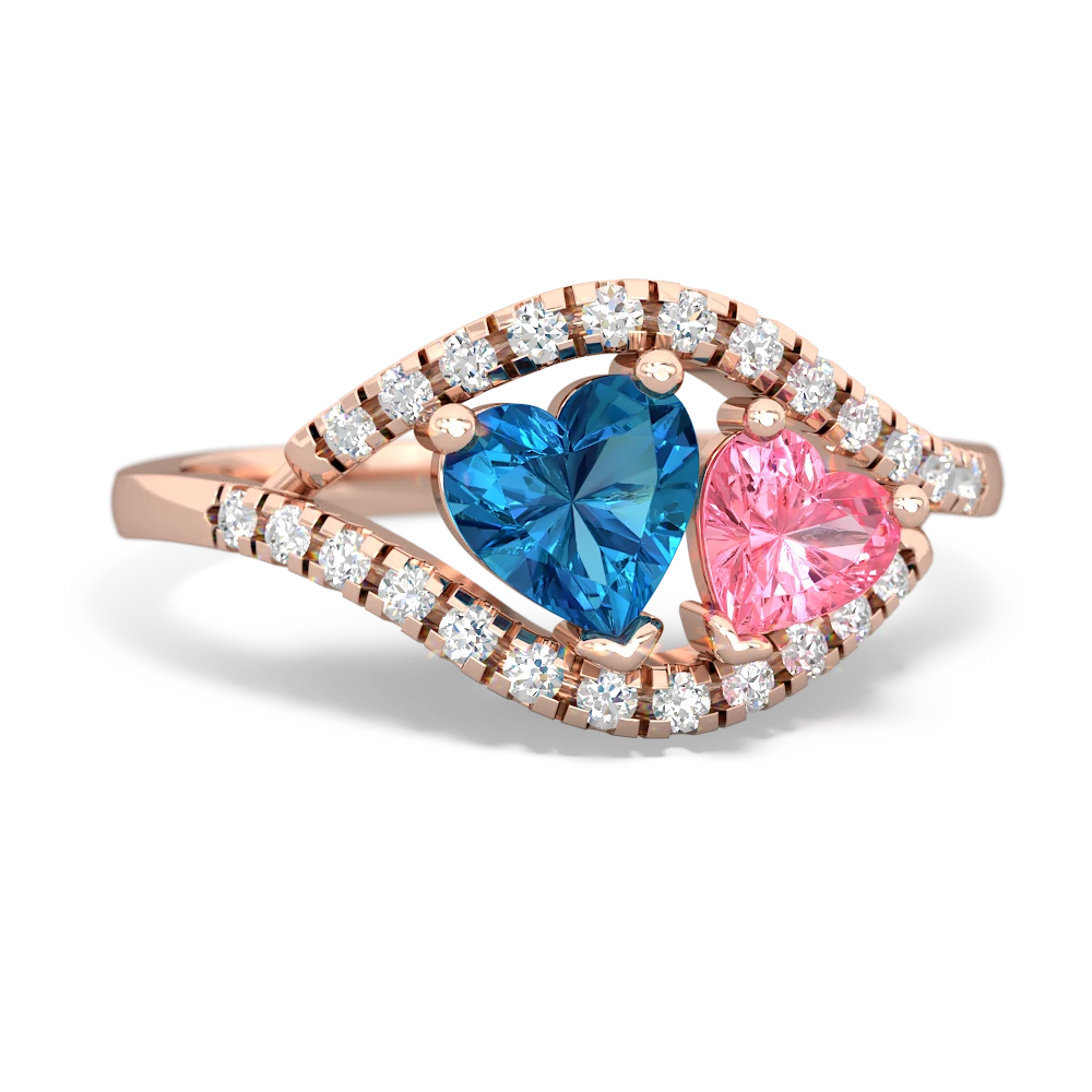 London Topaz Mother And Child 14K Rose Gold ring R3010