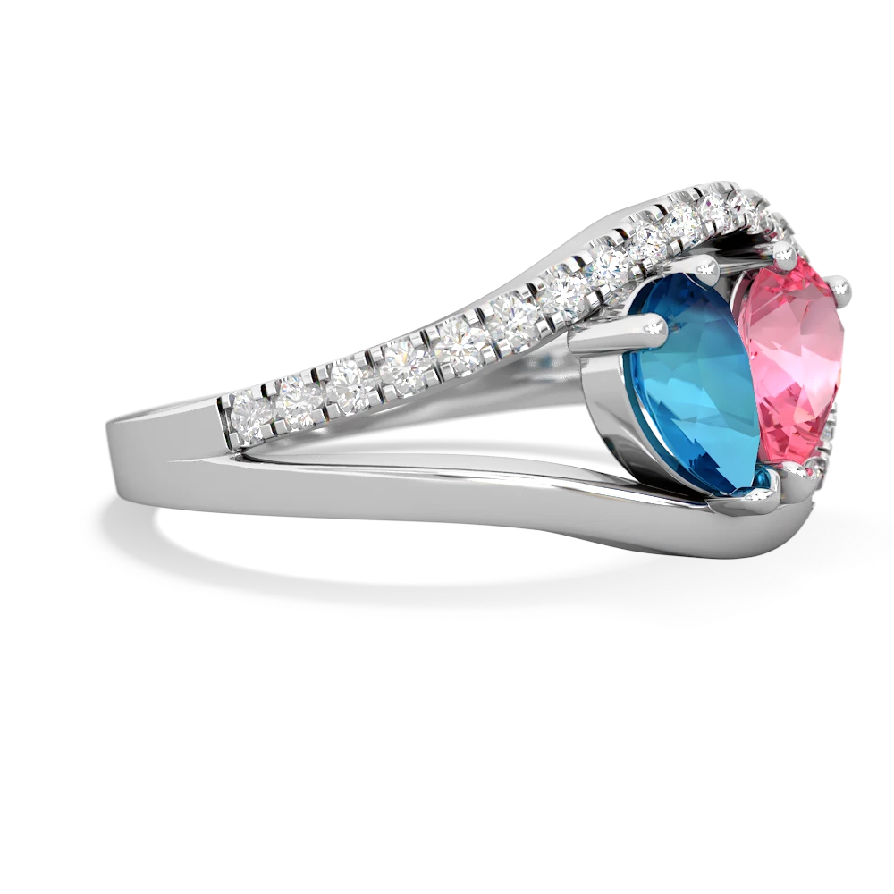 London Topaz Nestled Heart Keepsake 14K White Gold ring R5650