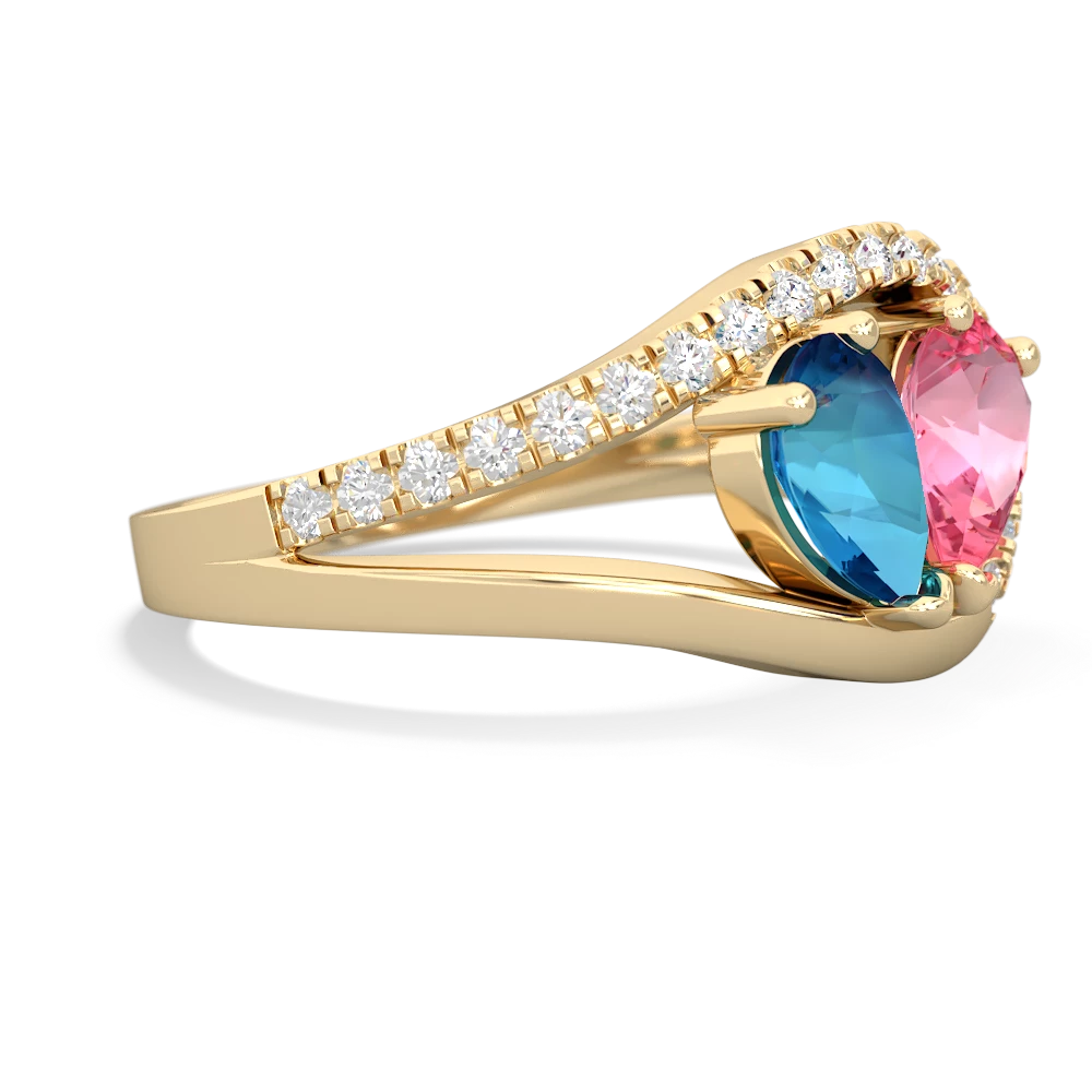 London Topaz Nestled Heart Keepsake 14K Yellow Gold ring R5650