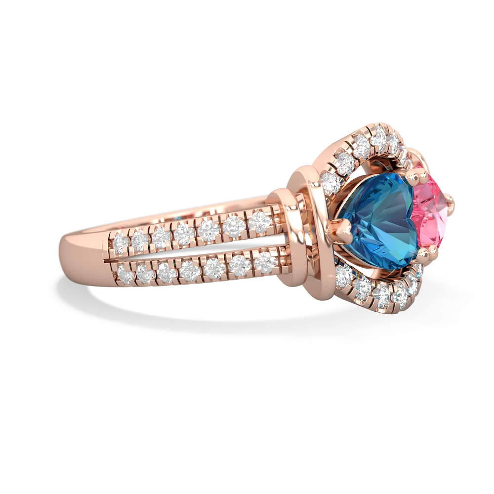 London Topaz Art-Deco Keepsake 14K Rose Gold ring R5630