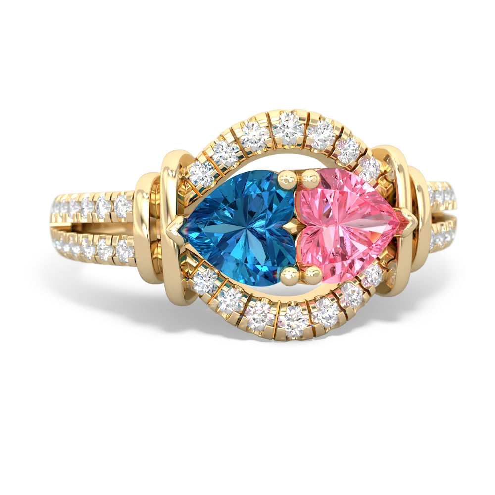 London Topaz Art-Deco Keepsake 14K Yellow Gold ring R5630