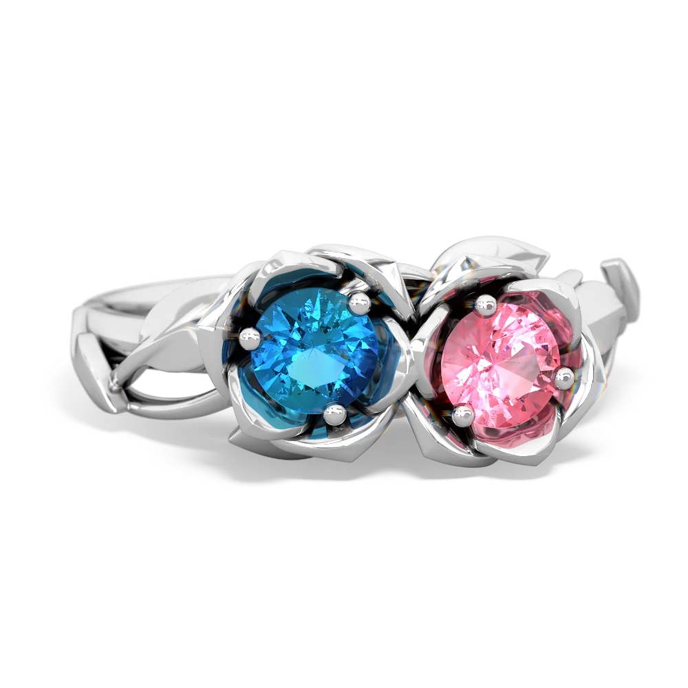 London Topaz Rose Garden 14K White Gold ring R5510