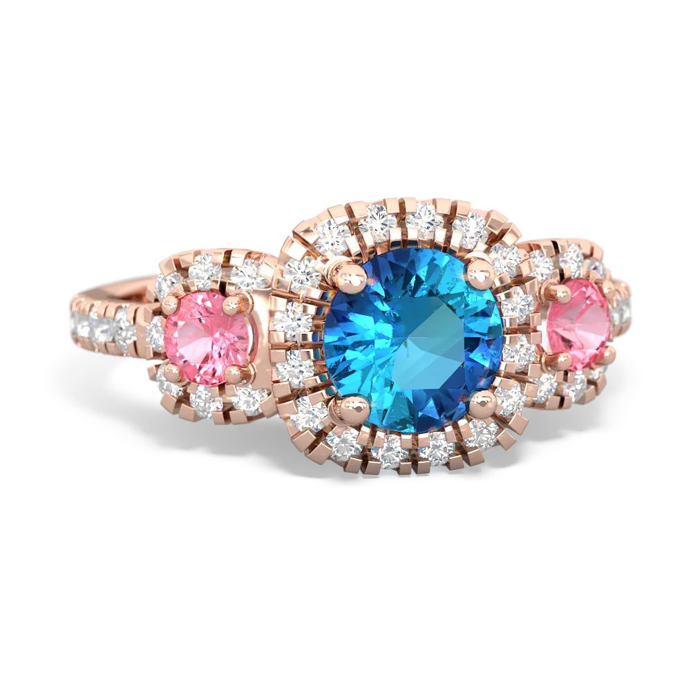 London Topaz Regal Halo 14K Rose Gold ring R5350