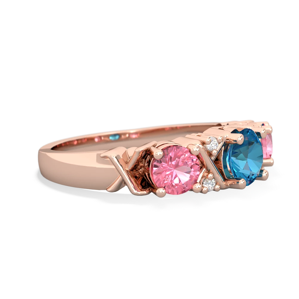 London Topaz Hugs And Kisses 14K Rose Gold ring R5016