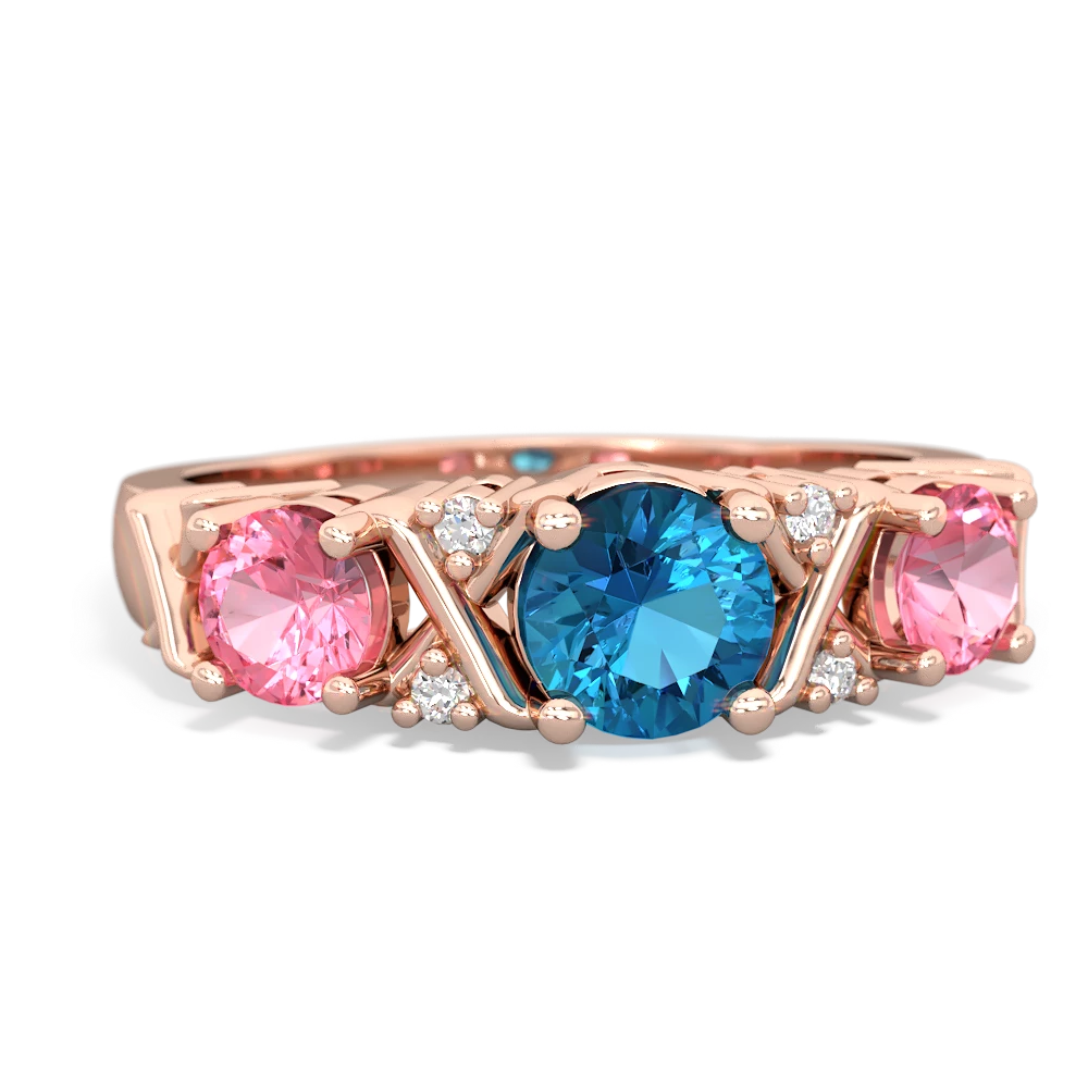 London Topaz Hugs And Kisses 14K Rose Gold ring R5016