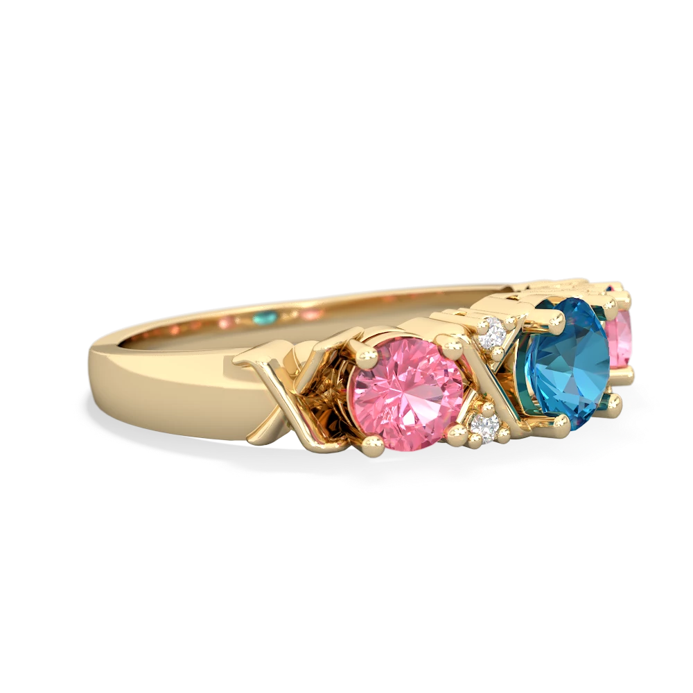 London Topaz Hugs And Kisses 14K Yellow Gold ring R5016