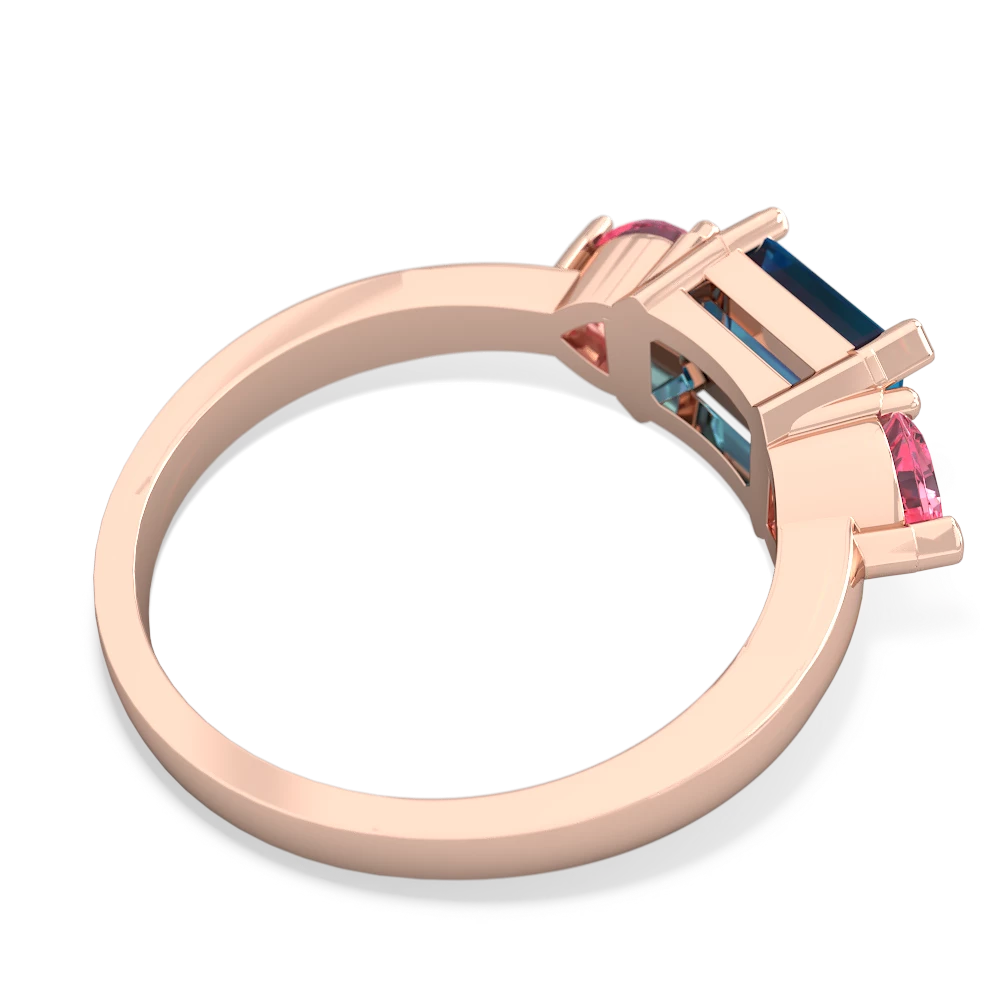 London Topaz Three Stone 14K Rose Gold ring R5235