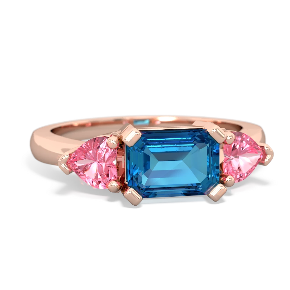 London Topaz Three Stone 14K Rose Gold ring R5235