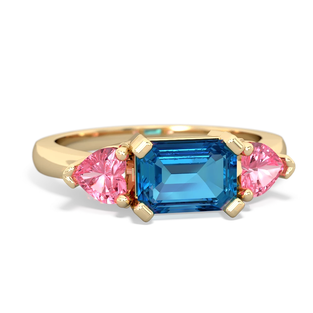 London Topaz Three Stone 14K Yellow Gold ring R5235