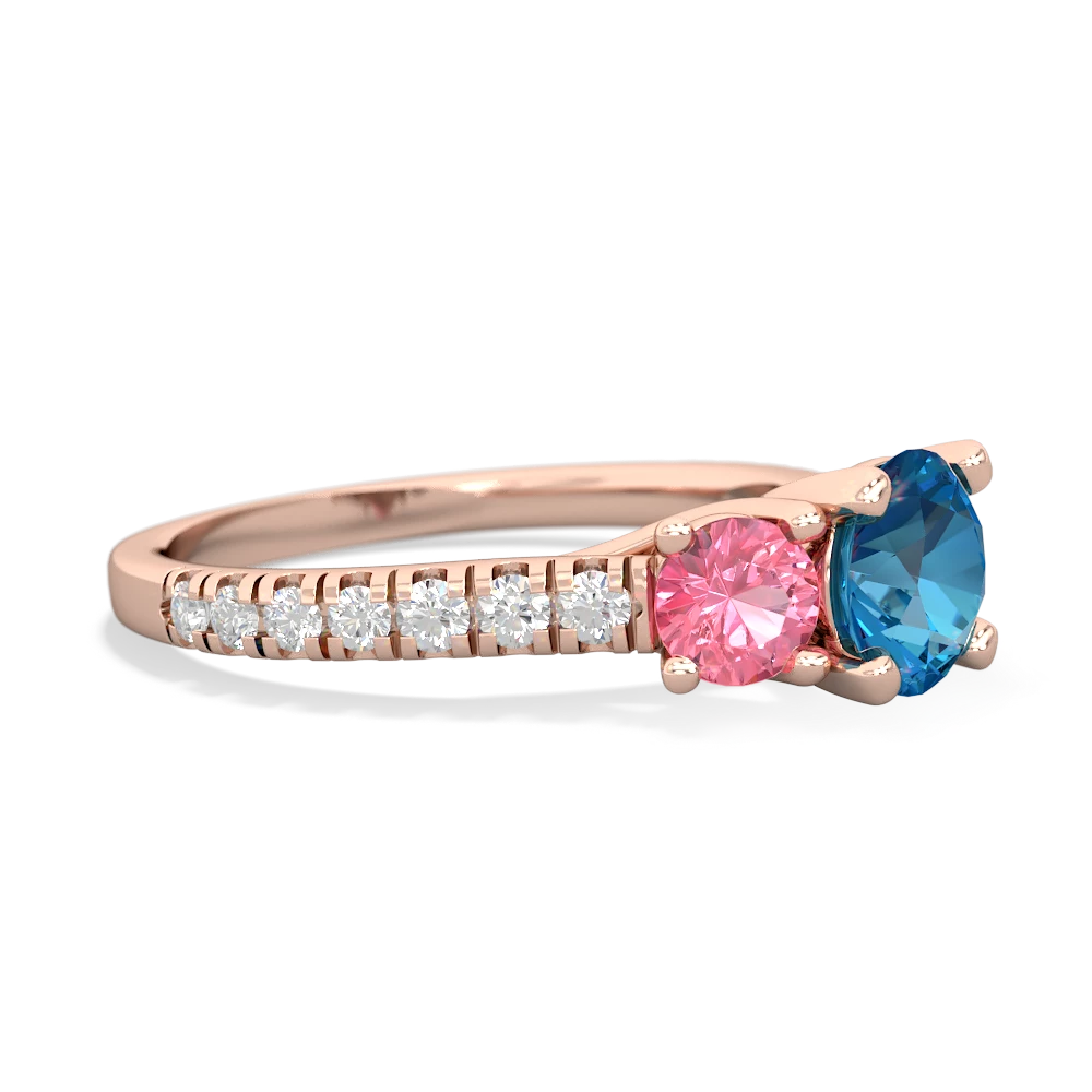 London Topaz Pave Trellis 14K Rose Gold ring R5500