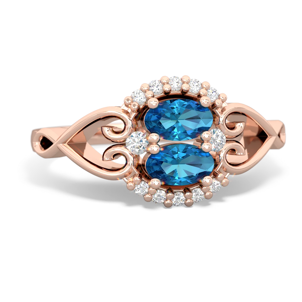 London Topaz Love Nest 14K Rose Gold ring R5860