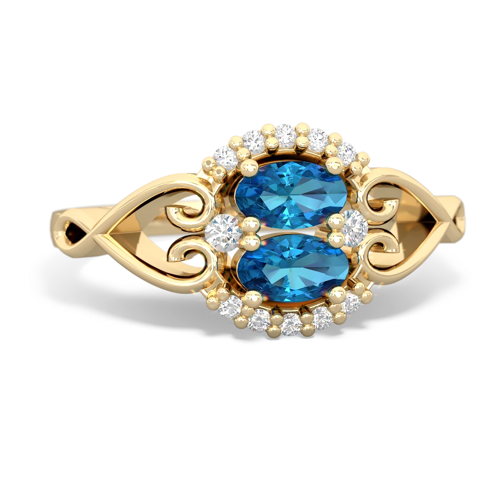 London Topaz Love Nest 14K Yellow Gold ring R5860