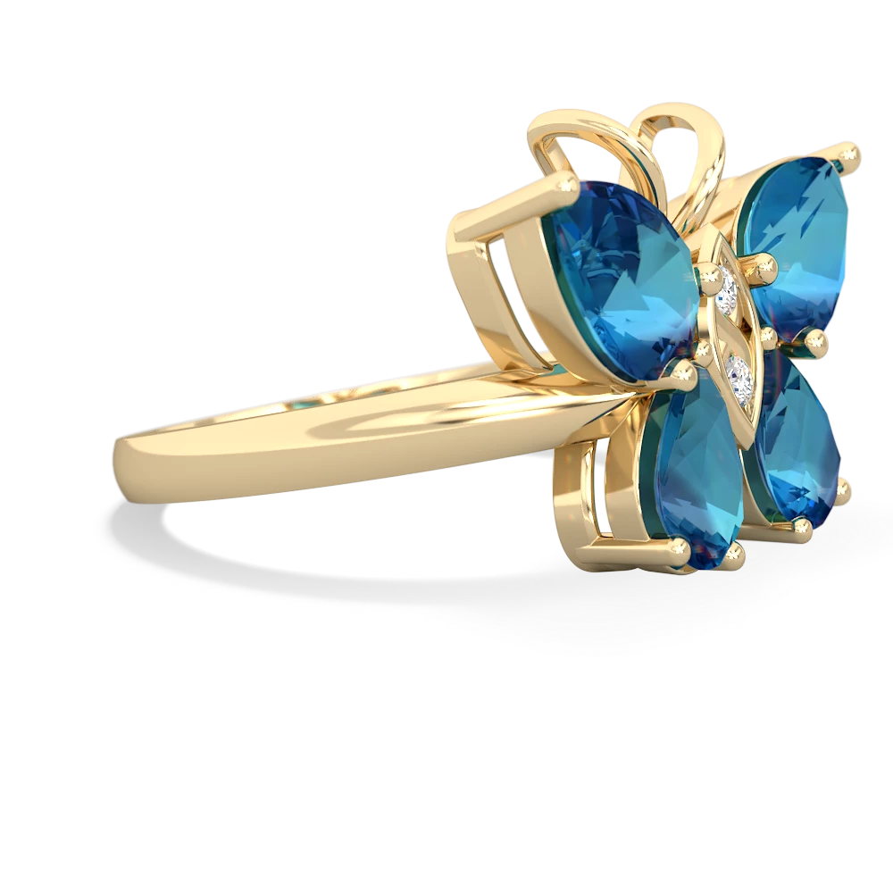 London Topaz Butterfly 14K Yellow Gold ring R2215