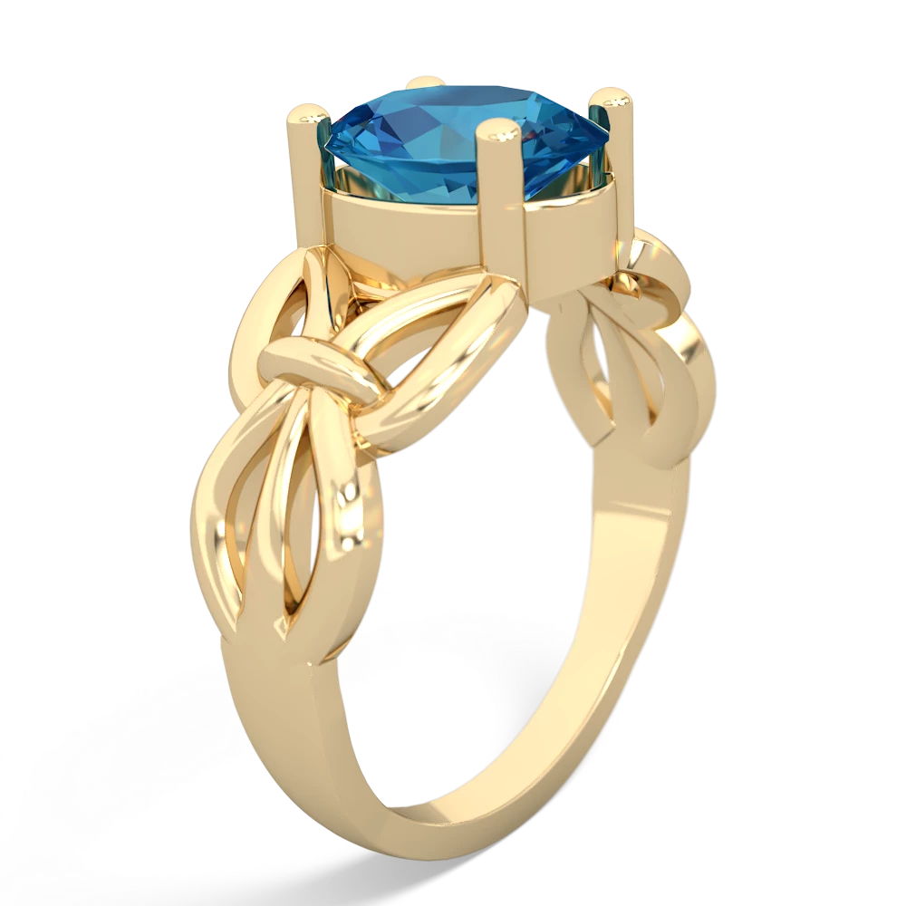 London Topaz Celtic Knot Cocktail 14K Yellow Gold ring R2377