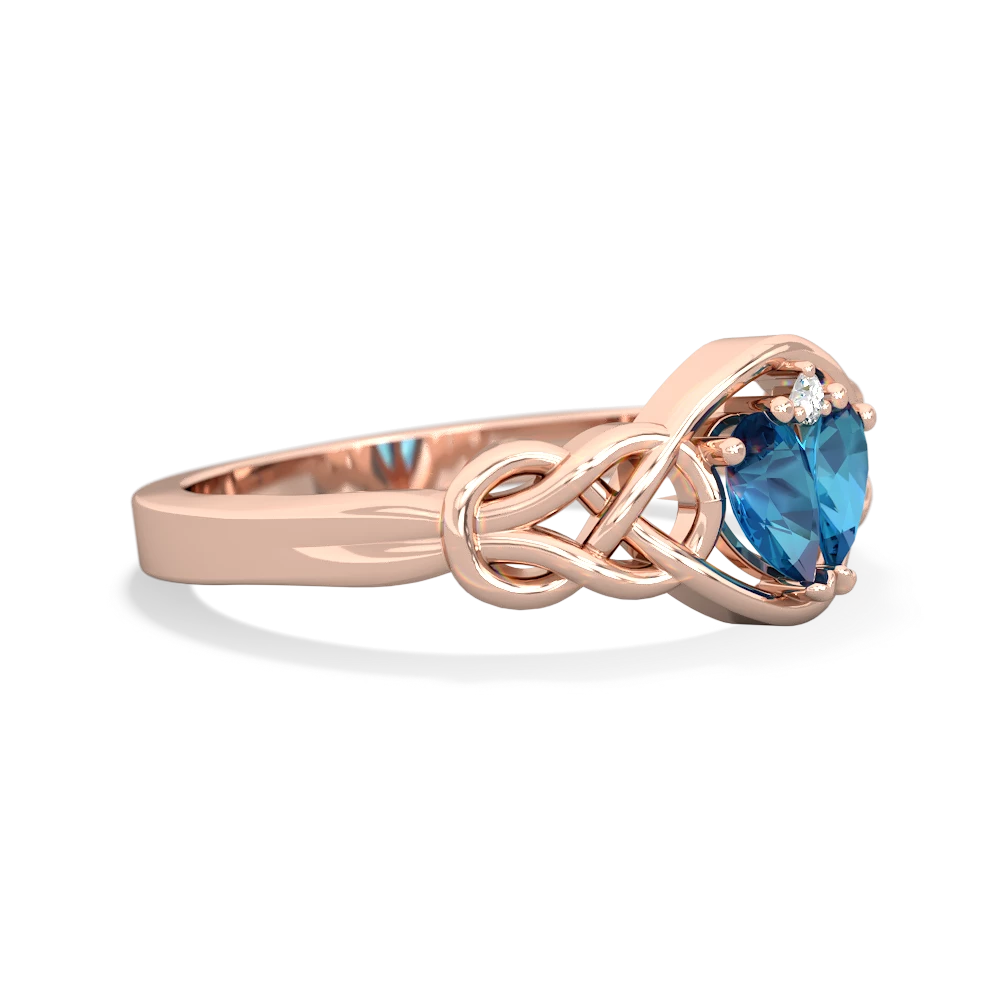 London Topaz Celtic Love Knot 14K Rose Gold ring R5420