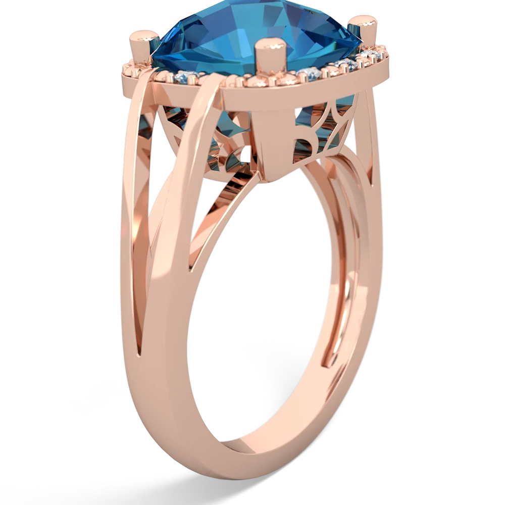 London Topaz Art Deco Cocktail 14K Rose Gold ring R2498