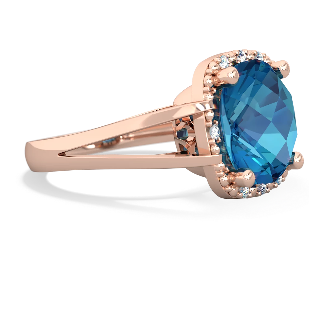 London Topaz Art Deco Cocktail 14K Rose Gold ring R2498