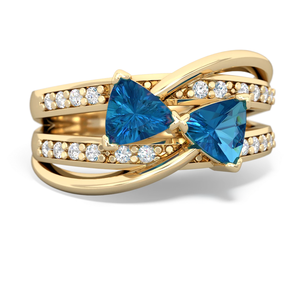 London Topaz Bowtie 14K Yellow Gold ring R2360