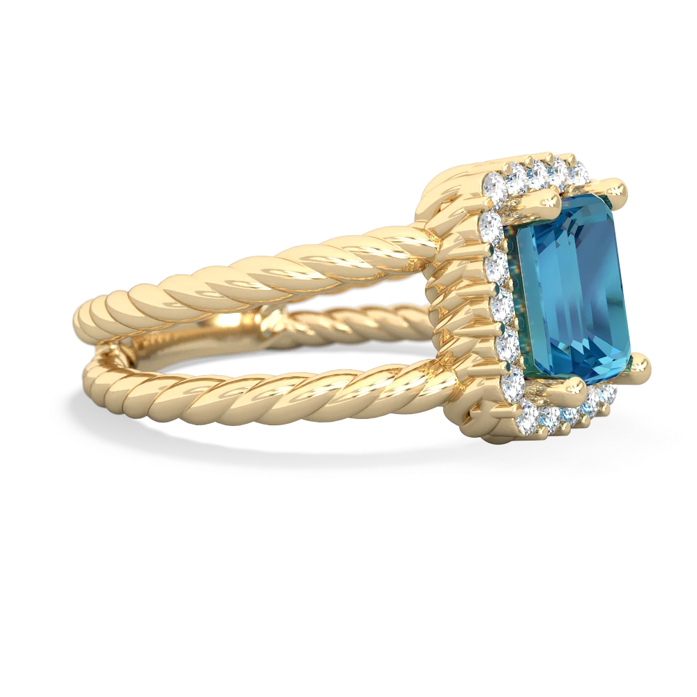 London Topaz Rope Split Band 14K Yellow Gold ring R2628