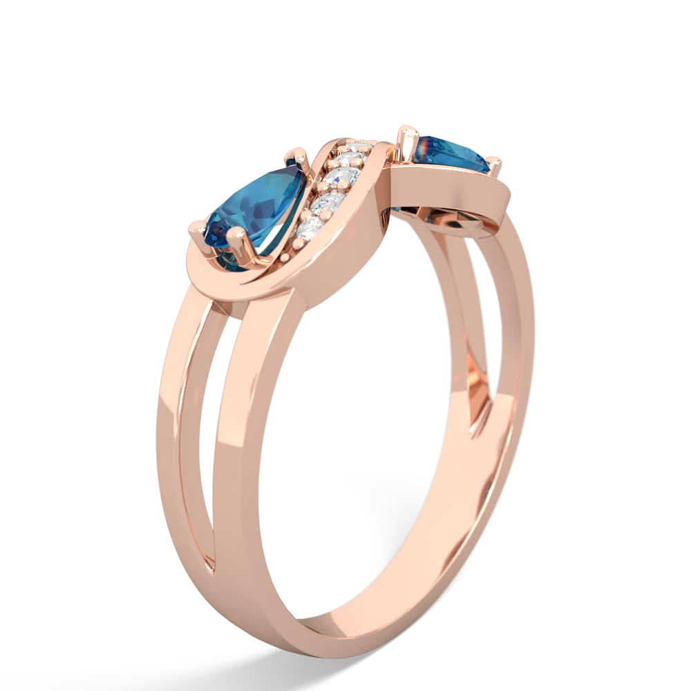 London Topaz Diamond Infinity 14K Rose Gold ring R5390