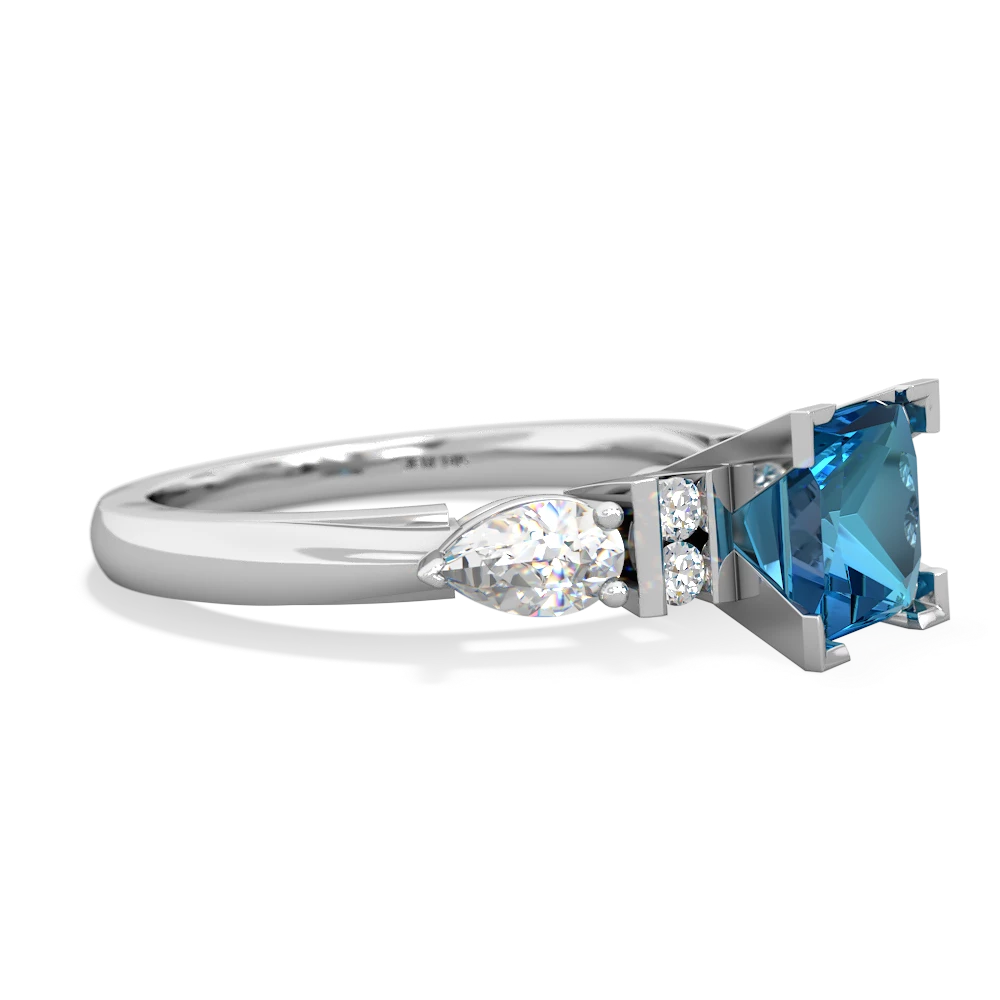 14K Gold Bezel Setting London Blue Topaz and Diamond Ring – FERKOS FJ