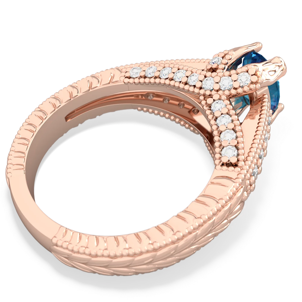 London Topaz Antique Style 14K Rose Gold ring R2028