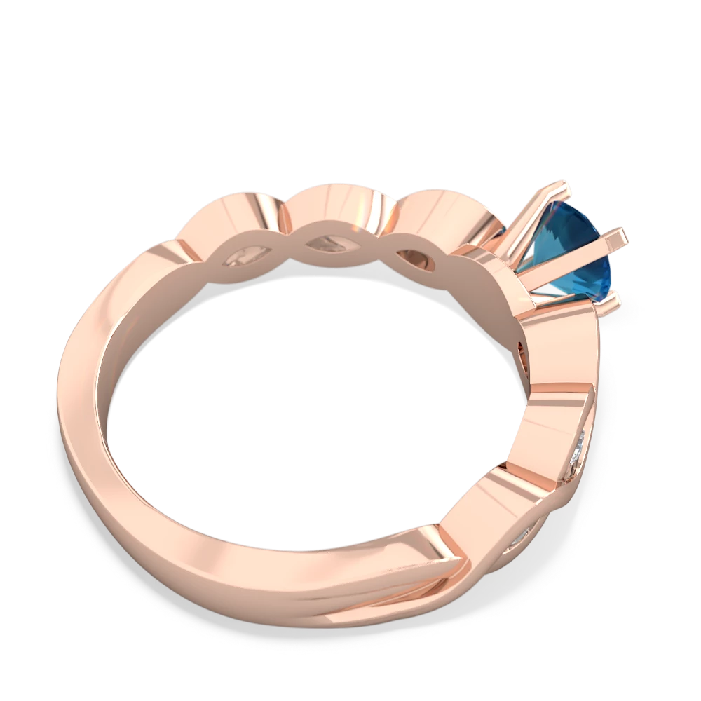 London Topaz Infinity 5Mm Round Engagement 14K Rose Gold ring R26315RD