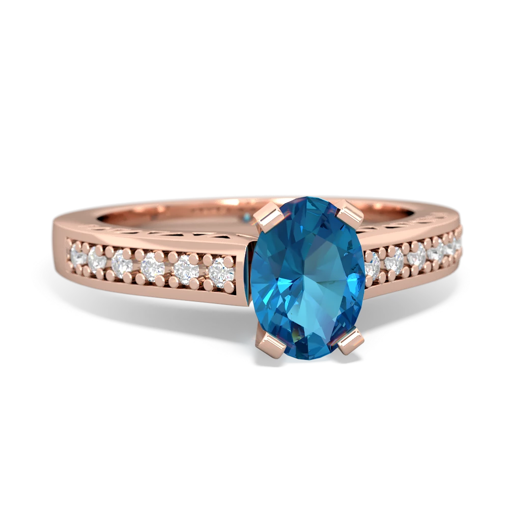 London Topaz Art Deco 14K Rose Gold ring R26357VL