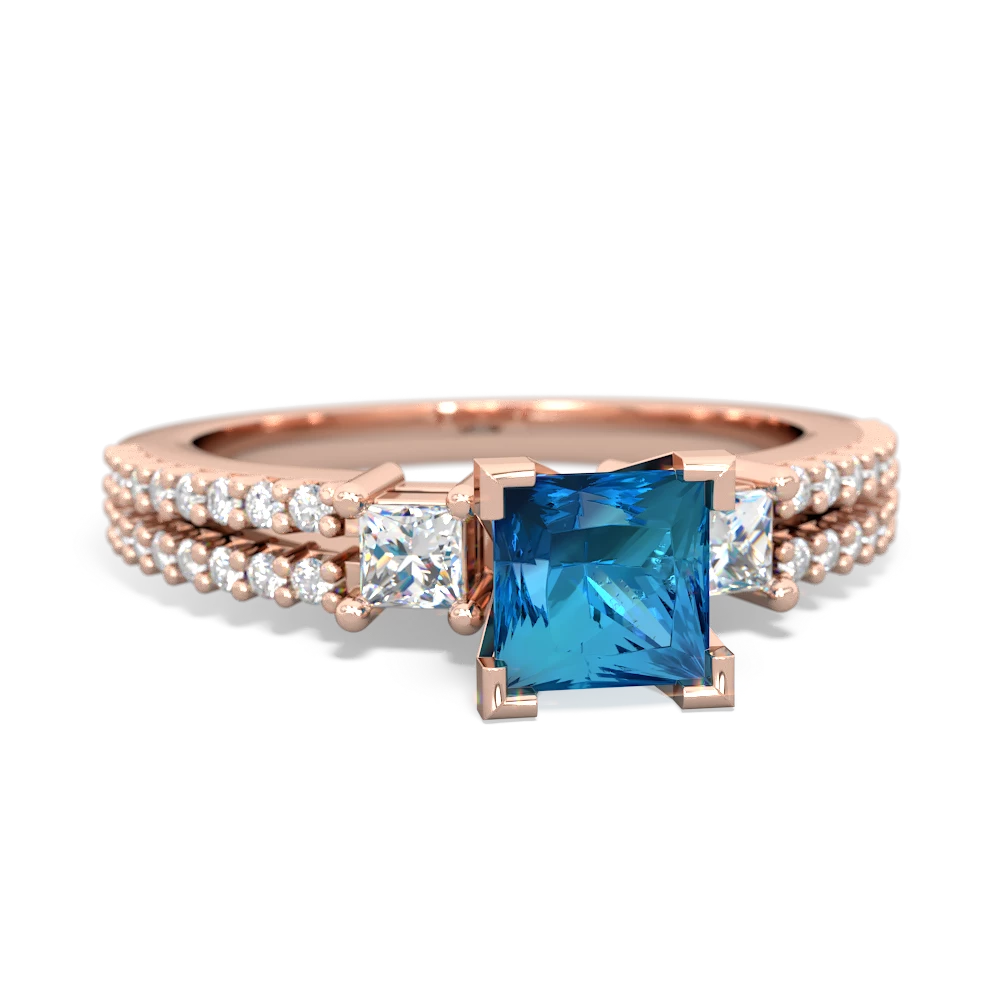 London Topaz Classic 5Mm Square Engagement 14K Rose Gold ring R26435SQ