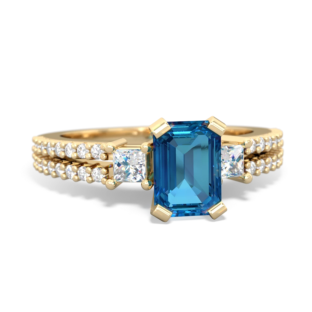 London Topaz Classic 7X5mm Emerald-Cut Engagement 14K Yellow Gold ring R26437EM