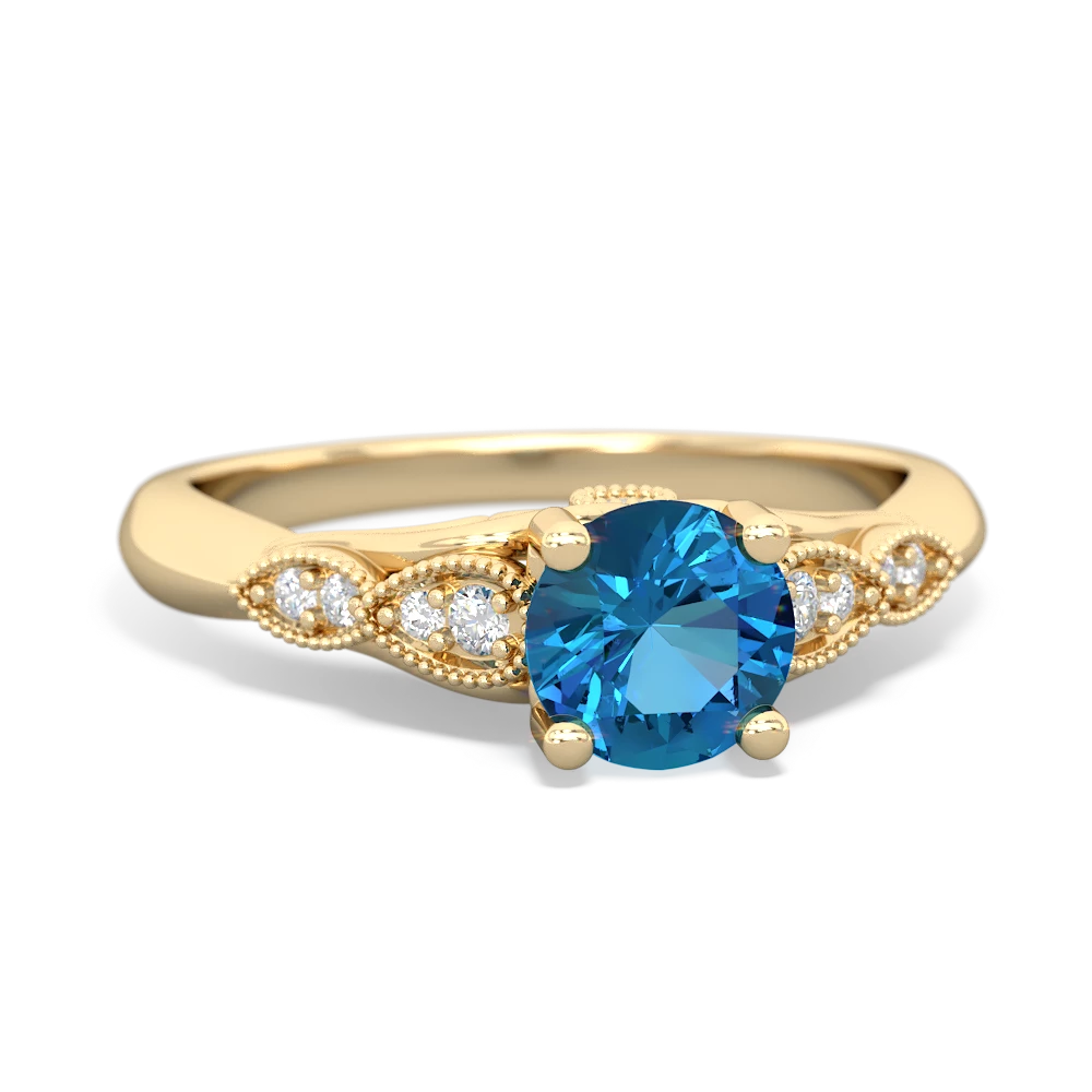London Topaz Antique Elegance 14K Yellow Gold ring R3100