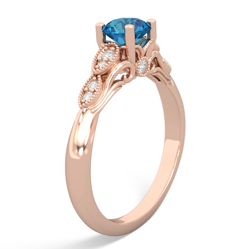 London Topaz Antique Elegance 14K Rose Gold ring R3100