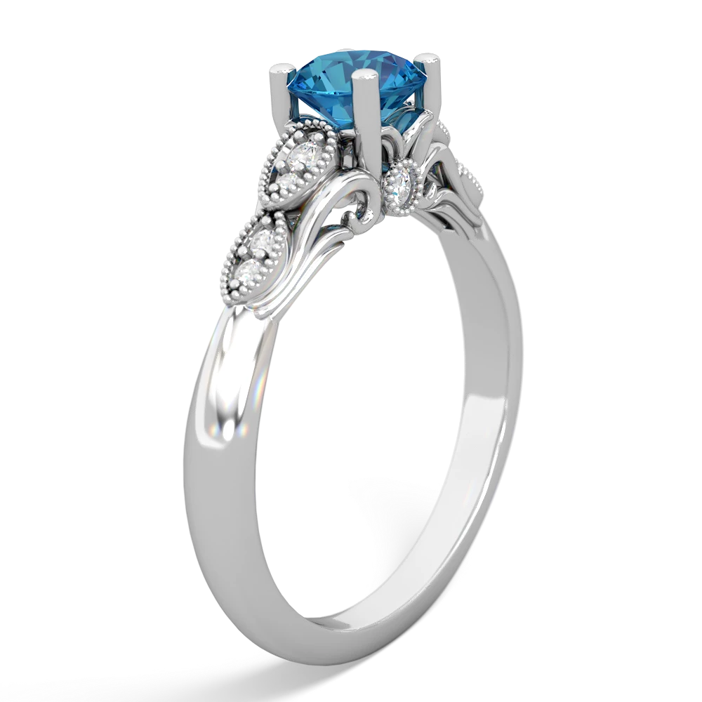 London Topaz Antique Elegance 14K White Gold ring R3100