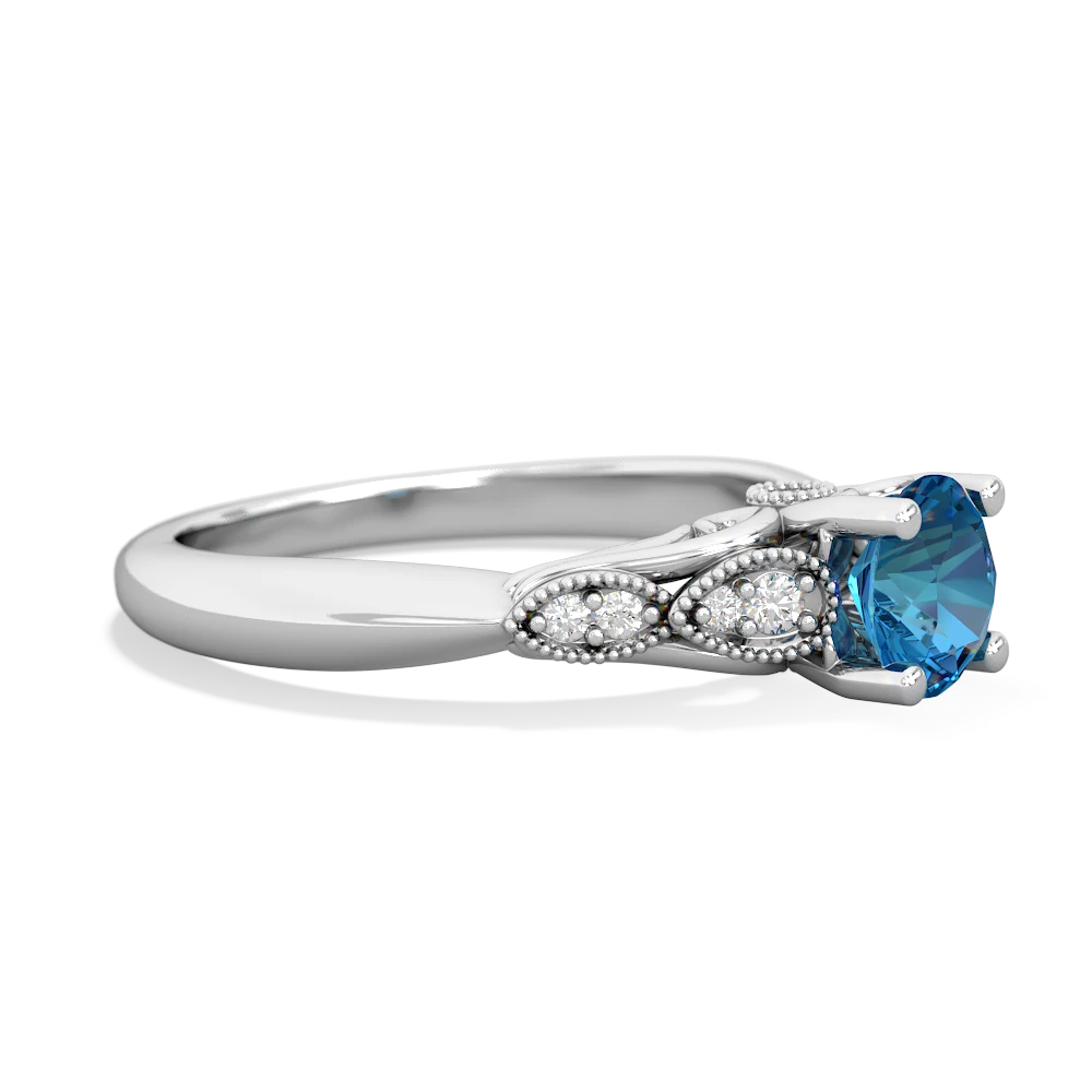 London Topaz Antique Elegance 14K White Gold ring R3100