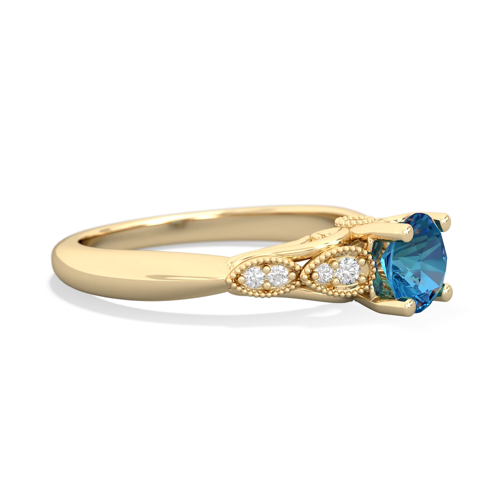 London Topaz Antique Elegance 14K Yellow Gold ring R3100