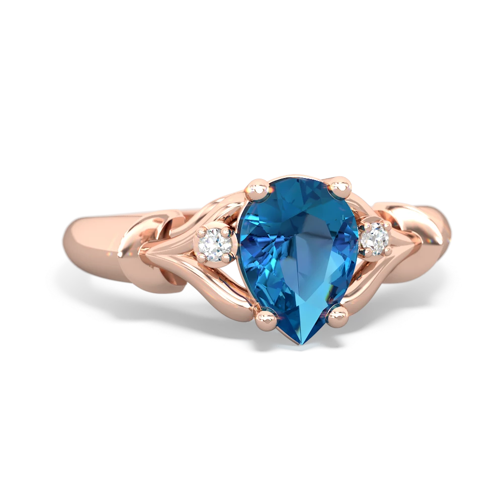 London Topaz Precious Pear 14K Rose Gold ring R0826