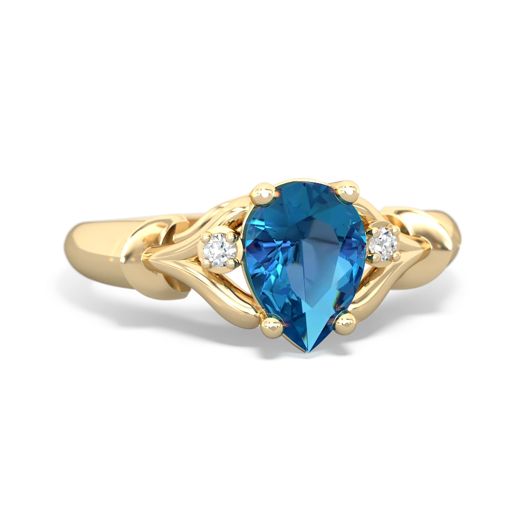 London Topaz Precious Pear 14K Yellow Gold ring R0826