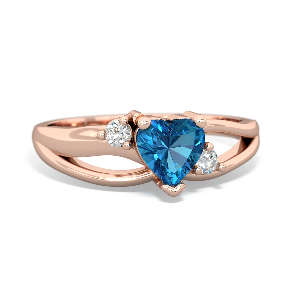 London Topaz Split Band Swirl 14K Rose Gold ring R2130