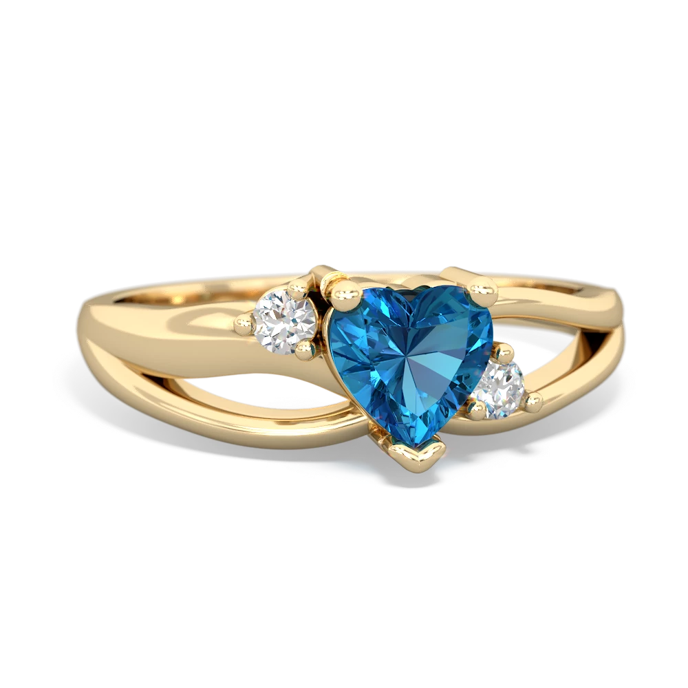 London Topaz Split Band Swirl 14K Yellow Gold ring R2130