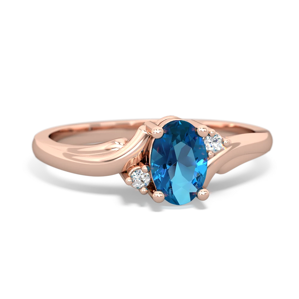 London Topaz Elegant Swirl 14K Rose Gold ring R2173