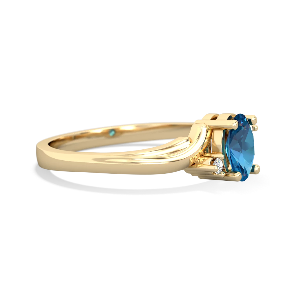 London Topaz Elegant Swirl 14K Yellow Gold ring R2173