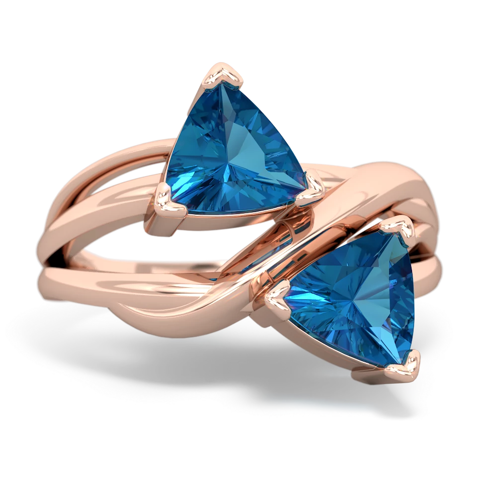 London Topaz Split Band Swirl 14K Rose Gold ring R2341