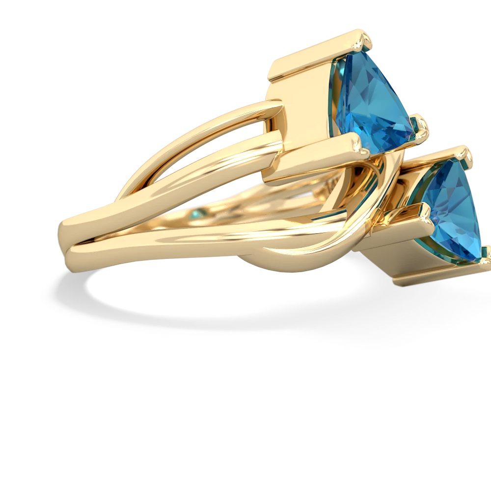 London Topaz Split Band Swirl 14K Yellow Gold ring R2341