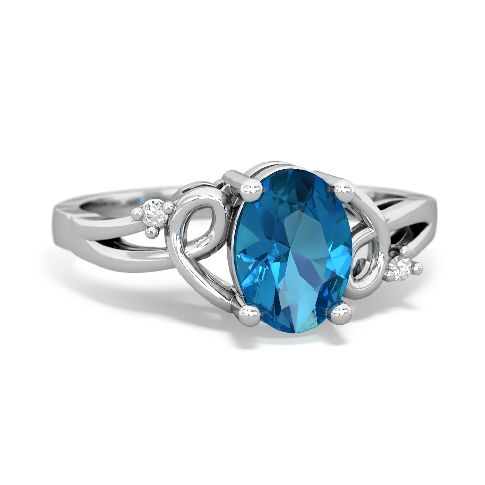London Topaz Swirls 14K White Gold ring R2347