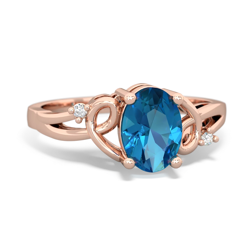 London Topaz Swirls 14K Rose Gold ring R2347